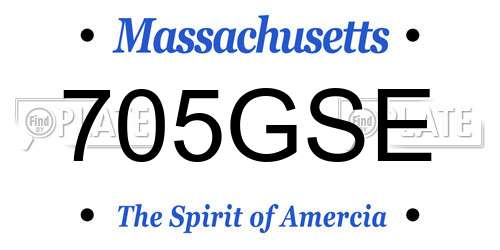 705GSE Massachusetts License Plate