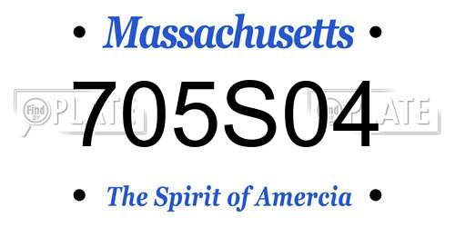 705S04 Massachusetts License Plate