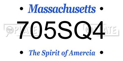 705SQ4 Massachusetts License Plate