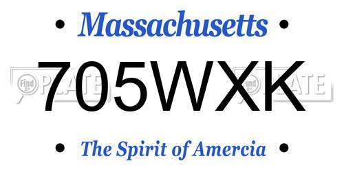 705WXK Massachusetts License Plate