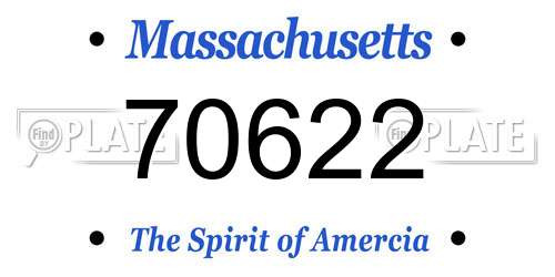 70622 Massachusetts License Plate