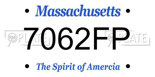 7062FP Massachusetts License Plate
