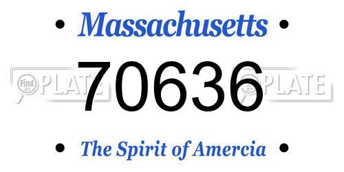 70636 Massachusetts License Plate