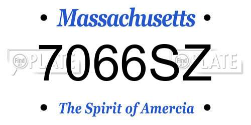 7066SZ Massachusetts License Plate