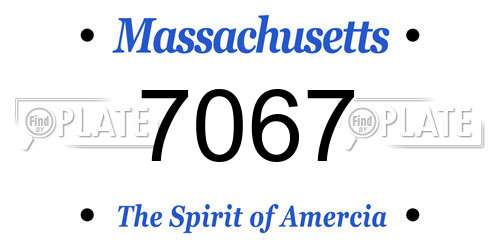 7067 Massachusetts License Plate