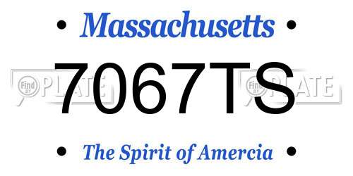 7067TS Massachusetts License Plate