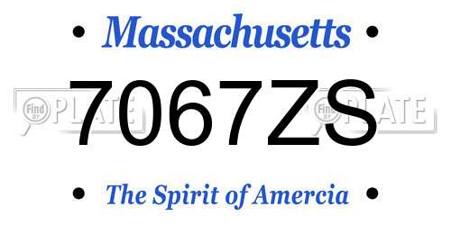 7067ZS Massachusetts License Plate