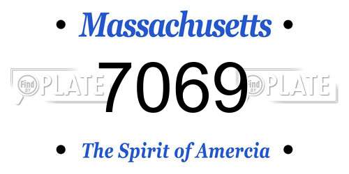 7069 Massachusetts License Plate