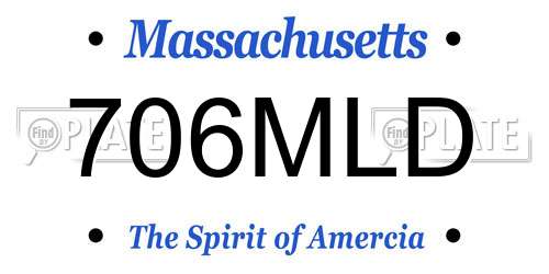 706MLD Massachusetts License Plate