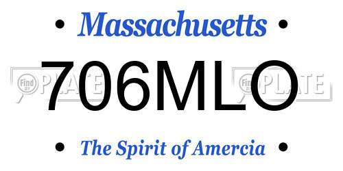 706MLO Massachusetts License Plate