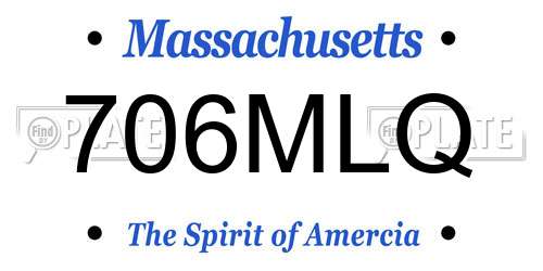706MLQ Massachusetts License Plate
