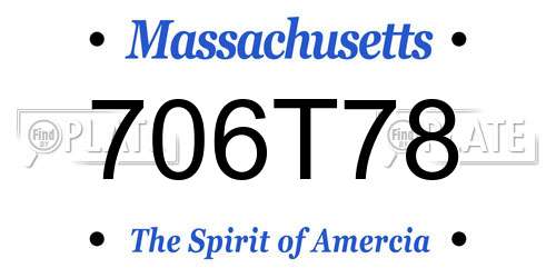 706T78 Massachusetts License Plate