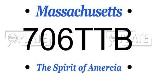 706TTB Massachusetts License Plate