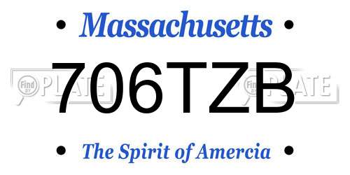 706TZB Massachusetts License Plate