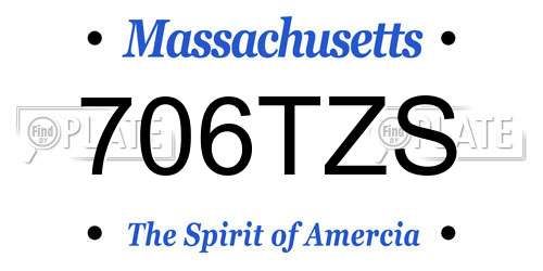 706TZS Massachusetts License Plate