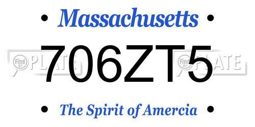 706ZT5 Massachusetts License Plate