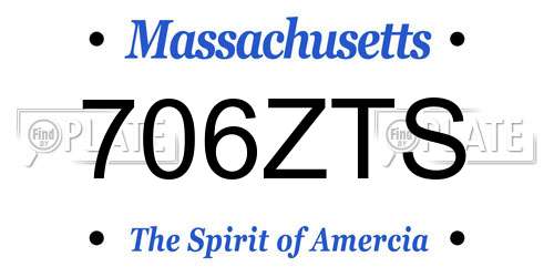 706ZTS Massachusetts License Plate