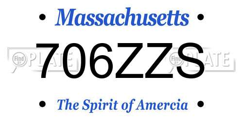 706ZZS Massachusetts License Plate