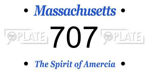 707 Massachusetts License Plate