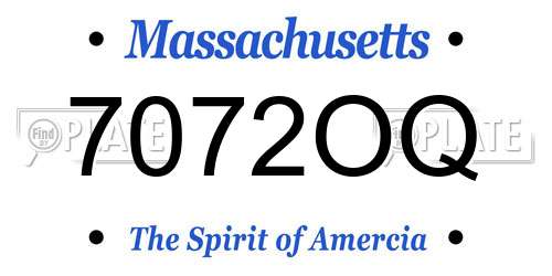 7072OQ Massachusetts License Plate
