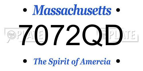 7072QD Massachusetts License Plate