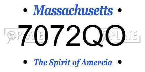 7072QO Massachusetts License Plate