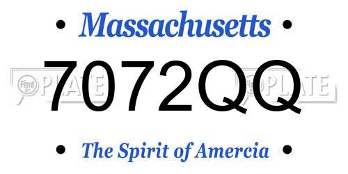 7072QQ Massachusetts License Plate