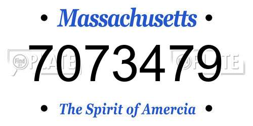 7073479 Massachusetts License Plate