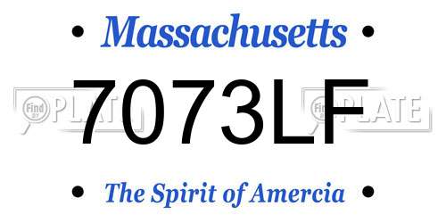 7073LF Massachusetts License Plate