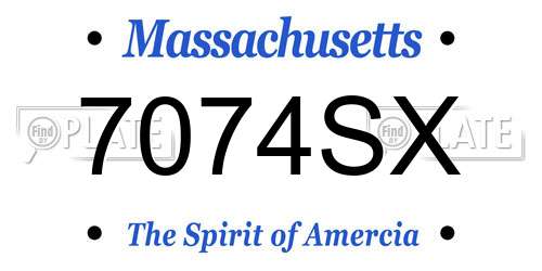 7074SX Massachusetts License Plate