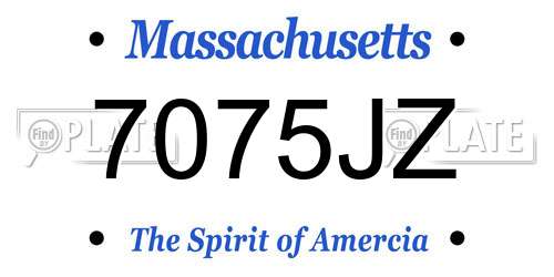 7075JZ Massachusetts License Plate