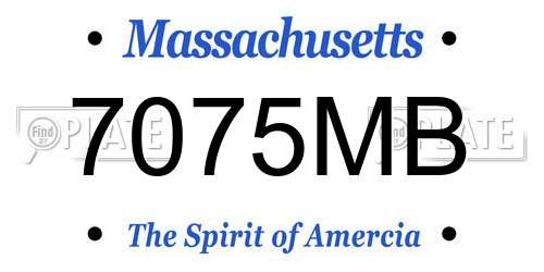 7075MB Massachusetts License Plate