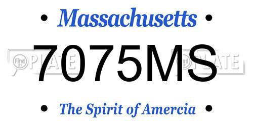 7075MS Massachusetts License Plate
