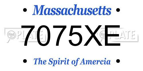 7075XE Massachusetts License Plate