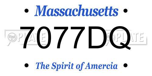7077DQ Massachusetts License Plate
