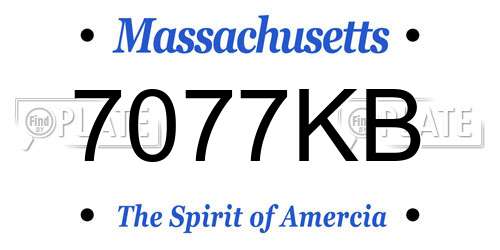 7077KB Massachusetts License Plate