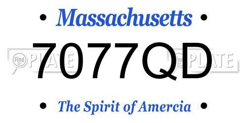 7077QD Massachusetts License Plate