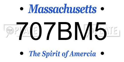 707BM5 Massachusetts License Plate