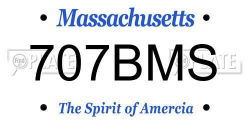 707BMS Massachusetts License Plate