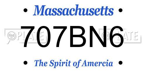 707BN6 Massachusetts License Plate