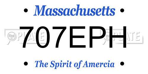 707EPH Massachusetts License Plate
