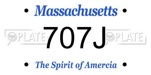 707J Massachusetts License Plate