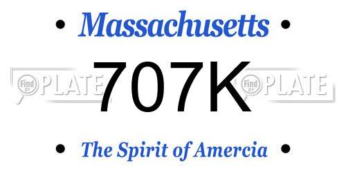 707K Massachusetts License Plate
