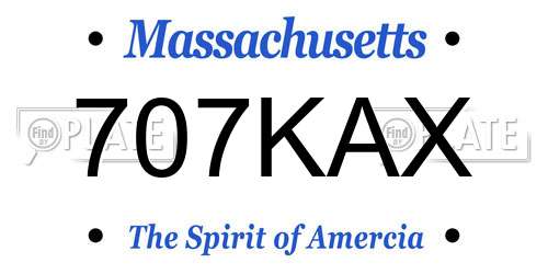 707KAX Massachusetts License Plate