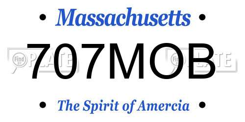707MOB Massachusetts License Plate