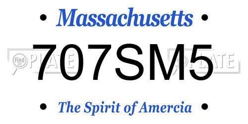 707SM5 Massachusetts License Plate