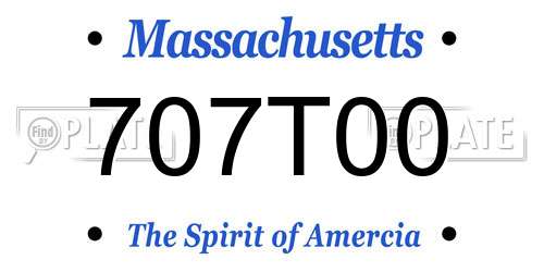 707T00 Massachusetts License Plate