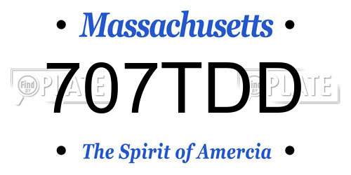 707TDD Massachusetts License Plate