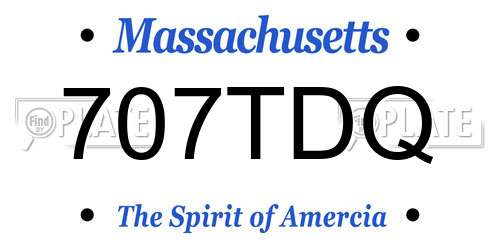 707TDQ Massachusetts License Plate