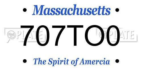 707TO0 Massachusetts License Plate